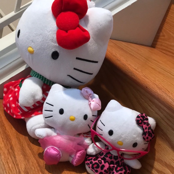 HELLO KITTY STUFFED TOY SET OF 3 - Picture 1 of 6